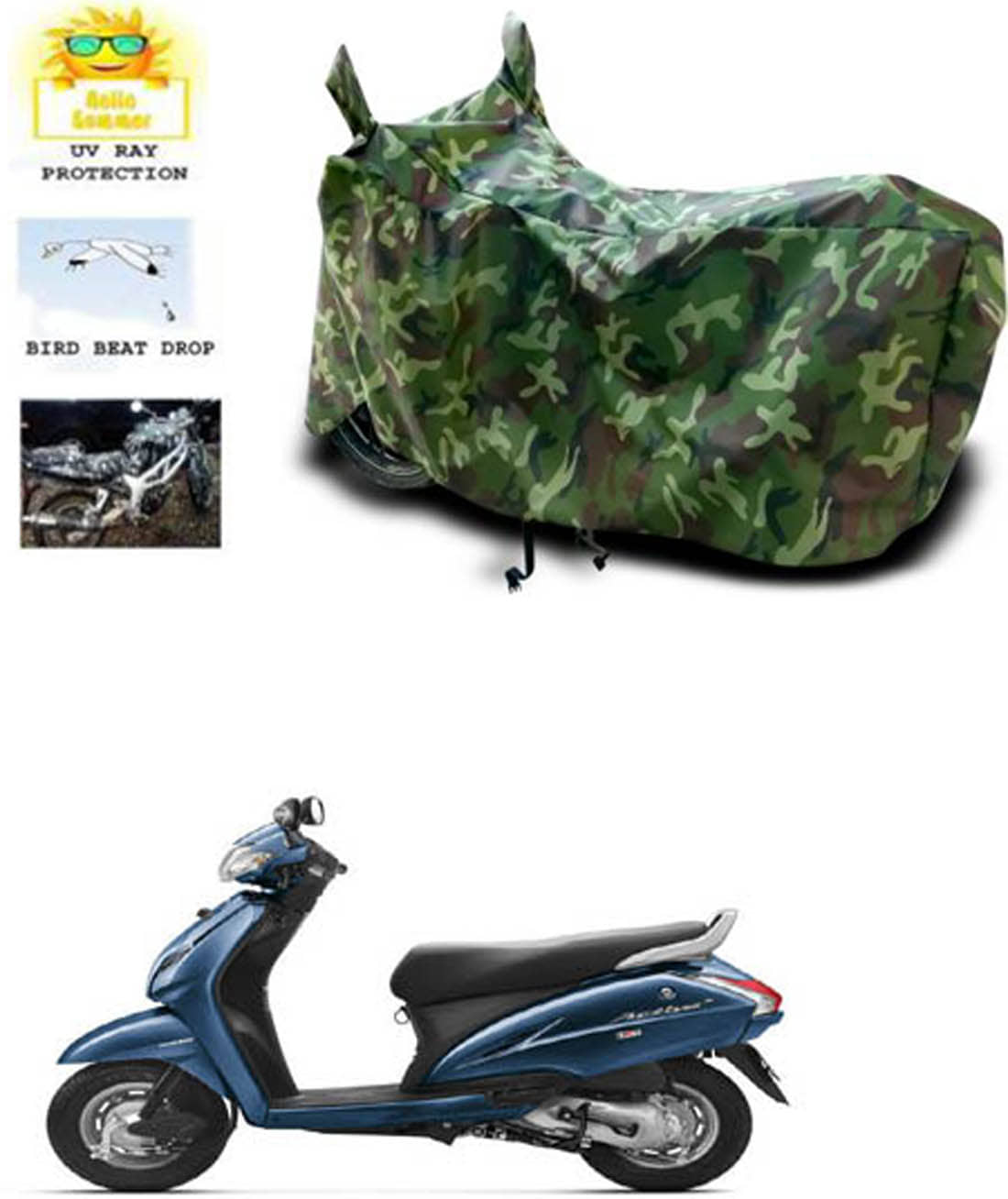 RONISH Bike Body Cover for Honda Activa ( Pack of 1 ) , Multicolour