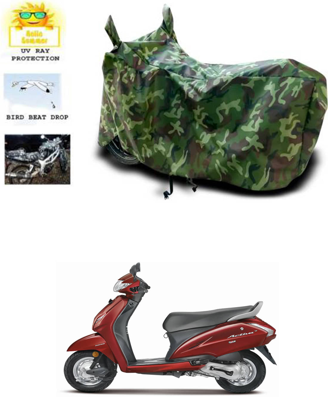 RONISH Bike Body Cover for Honda Activa 4G ( Pack of 1 ) , Multicolour