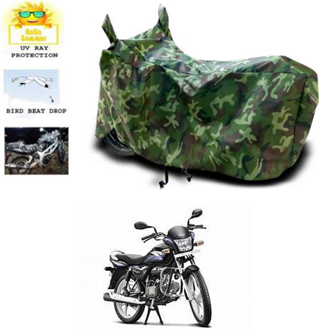     			RONISH Bike Body Cover for Hero Splendor Pro ( Pack of 1 ) , Multicolour