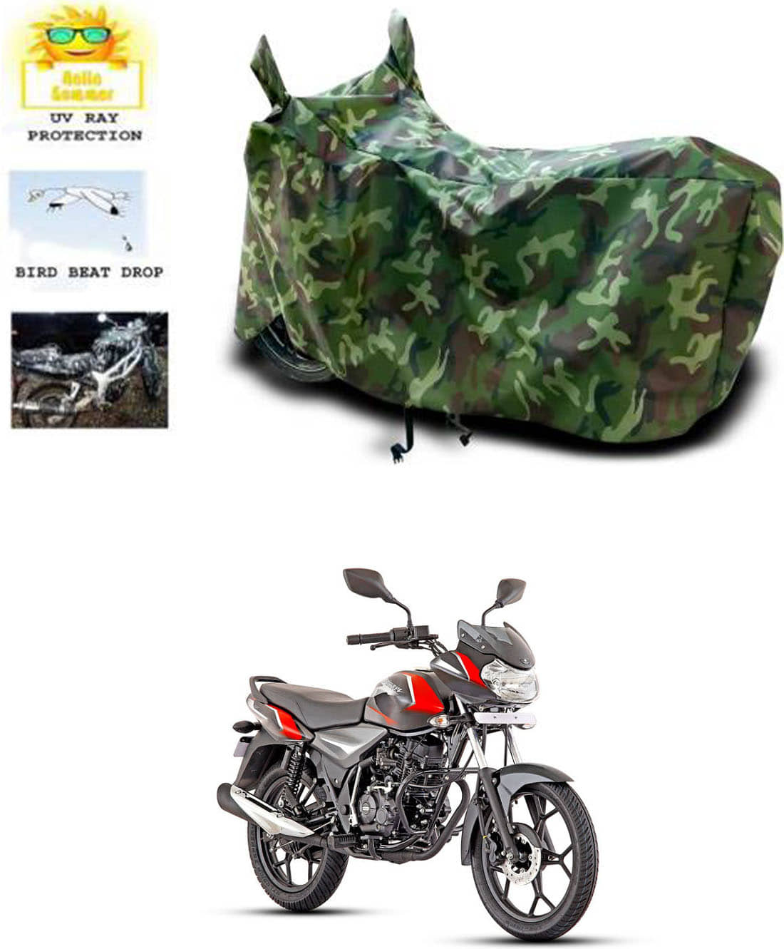 RONISH Bike Body Cover for Bajaj Discover 100T ( Pack of 1 ) , Multicolour