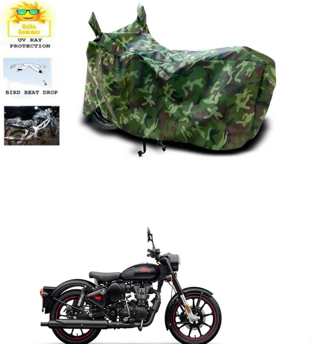 RONISH Bike Body Cover for Royal Enfield Bullet 350 ( Pack of 1 ) , Multicolour