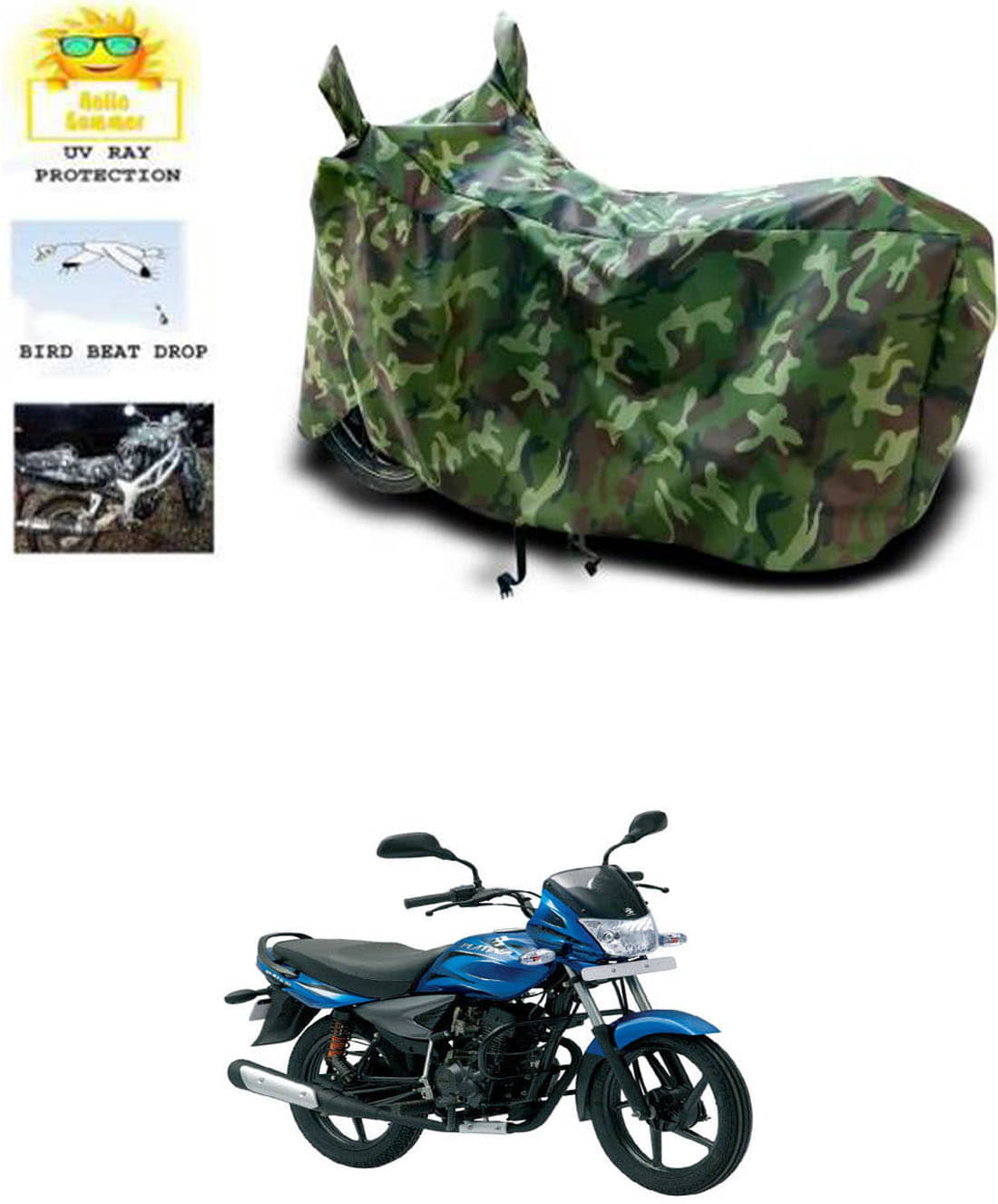 RONISH Bike Body Cover for Bajaj Platina 100 ( Pack of 1 ) , Multicolour