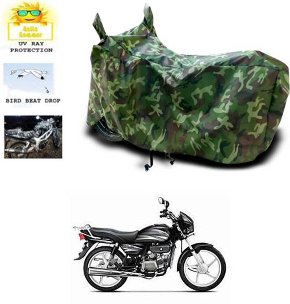 RONISH Bike Body Cover for Hero Splendor Plus ( Pack of 1 ) , Multicolour