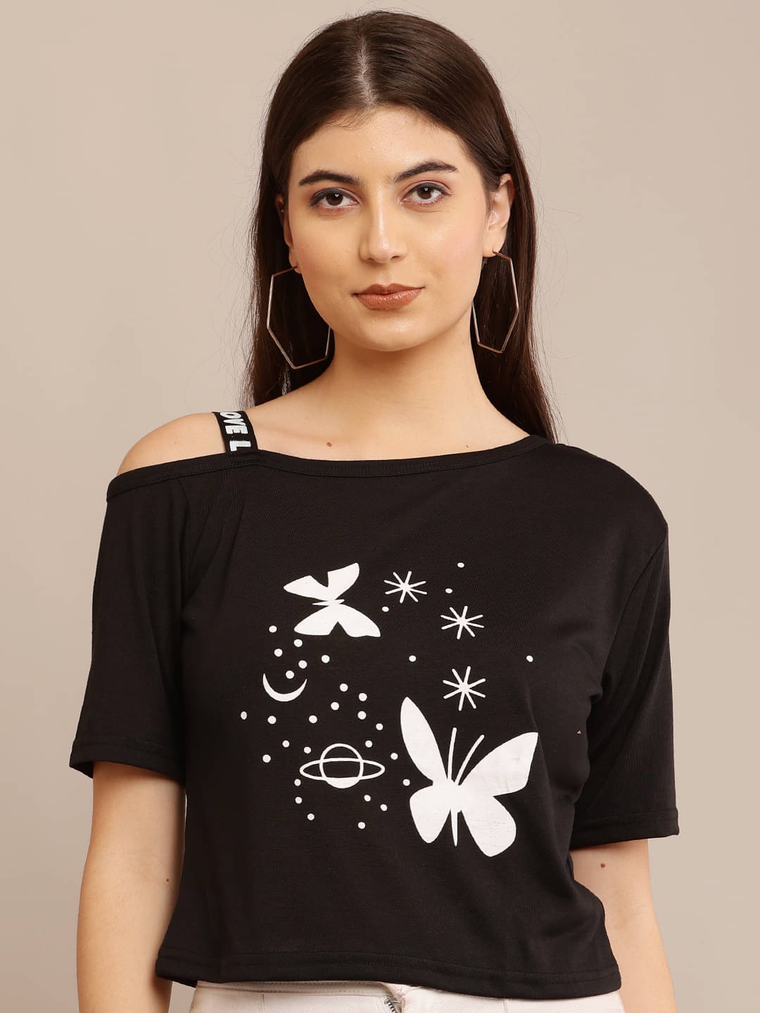     			Raabta Fashion Women's Viscose Regular Top ( Black )