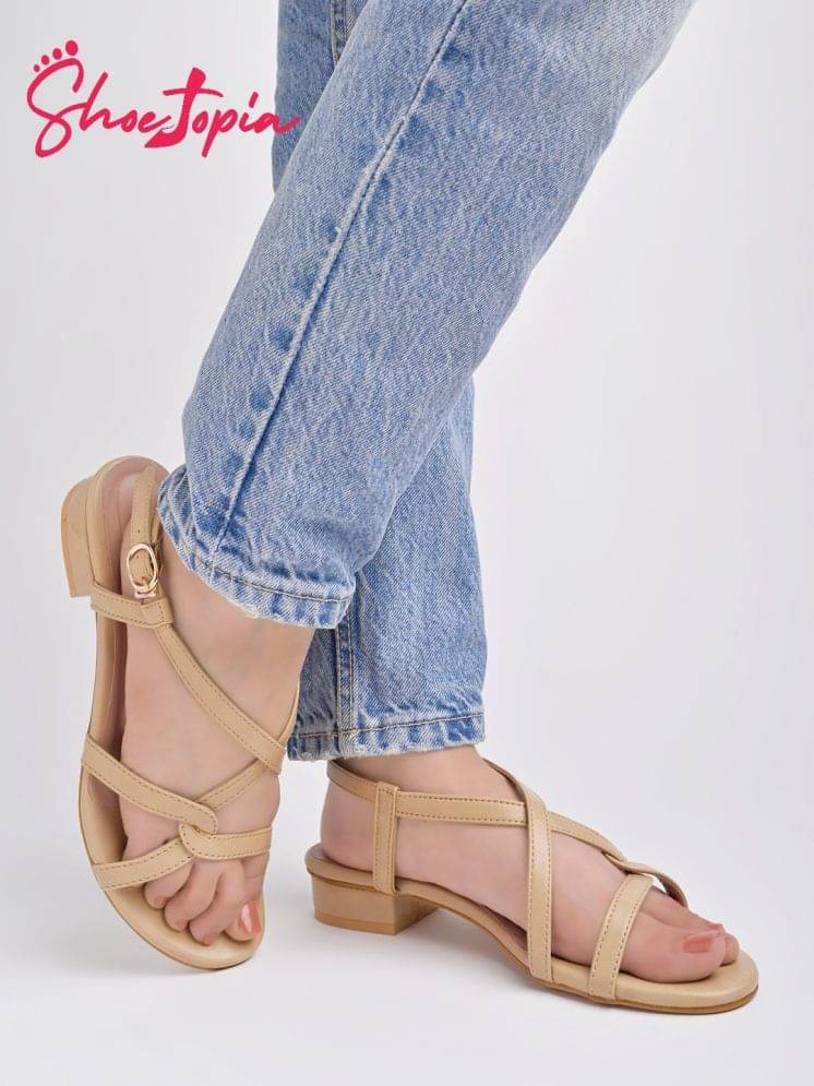 Shoetopia Beige Women's Sandal Heels     			Shoetopia Beige Women's Sandal Heels