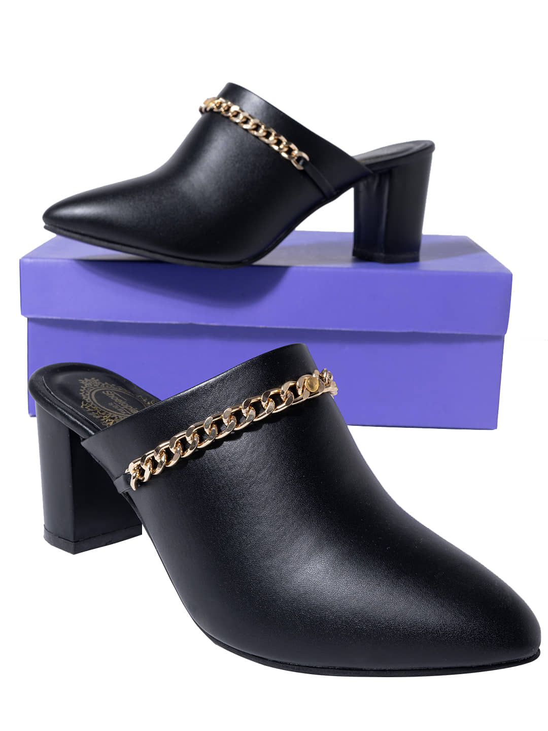 Shoetopia - Black Women's Mules Heels - Heels | Buy online on ZillyBuy