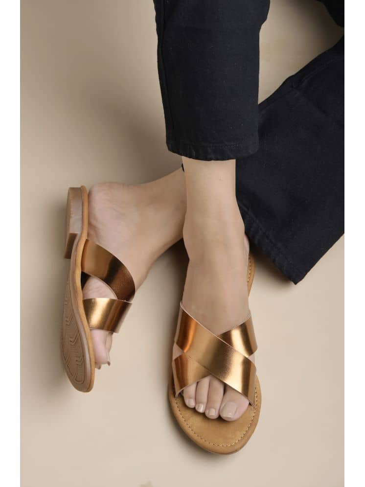 Shoetopia Gold Women's Flats