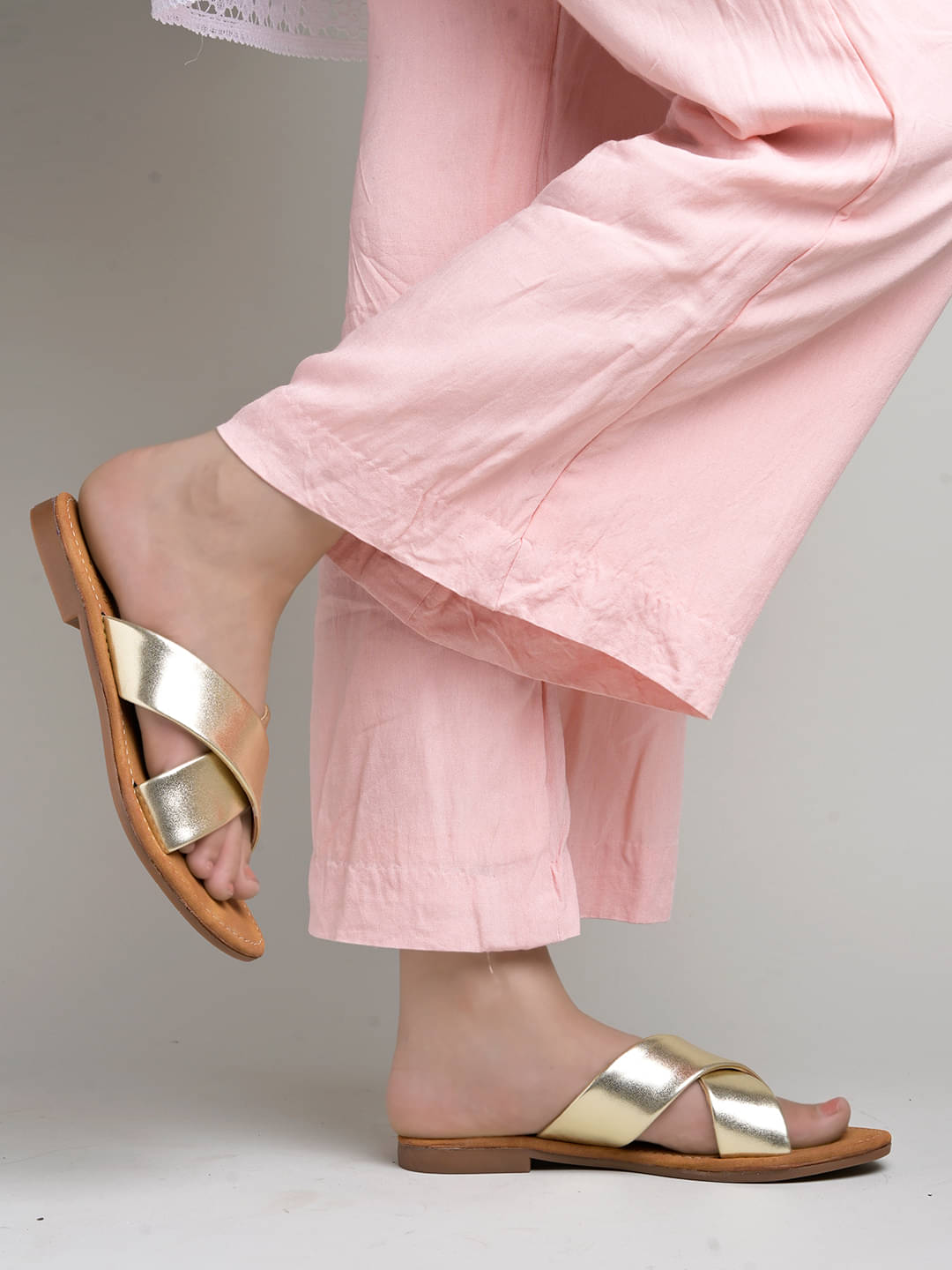     			Shoetopia Gold Women's Flats