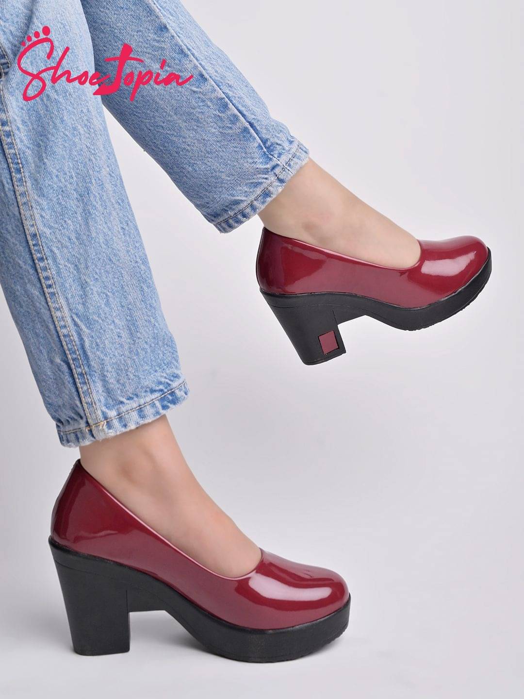     			Shoetopia Red Women's Pumps Heels