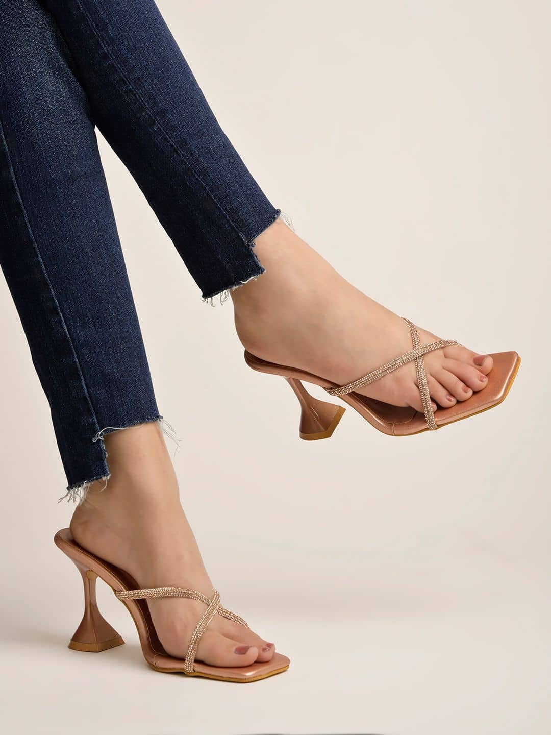 Shoetopia Rose Pink Women's Slip On Heels - Heels | Buy online on ZillyBuy