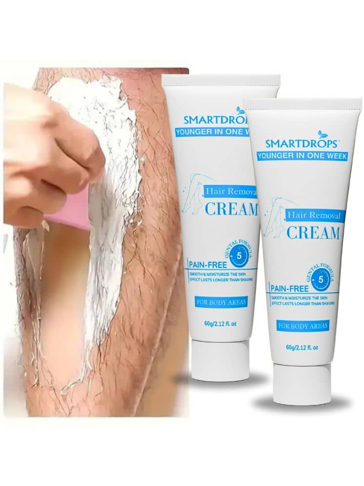 Smartdrops Natural Hair Removal Hair Removal Creams for Women 120 ( Pack of 2 )