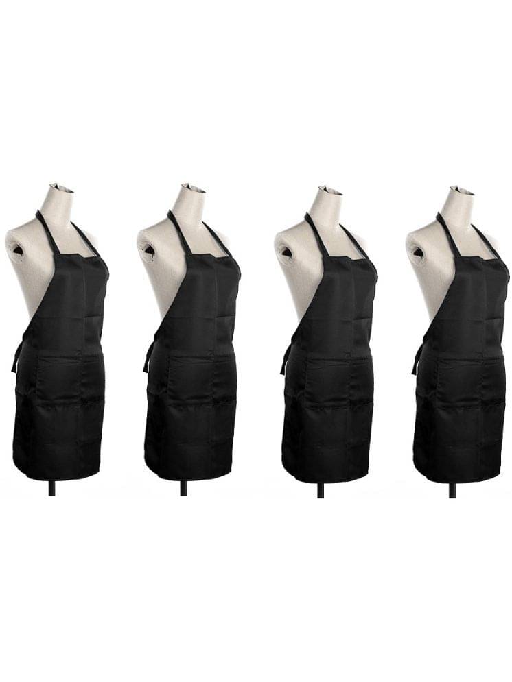 UrbanArts Polyester Solid Kitchen Apron with 1 Center Pocket ( Pack of 4 ) UrbanArts Polyester Solid Kitchen Apron with 1 Center Pocket ( Pack of 4 )