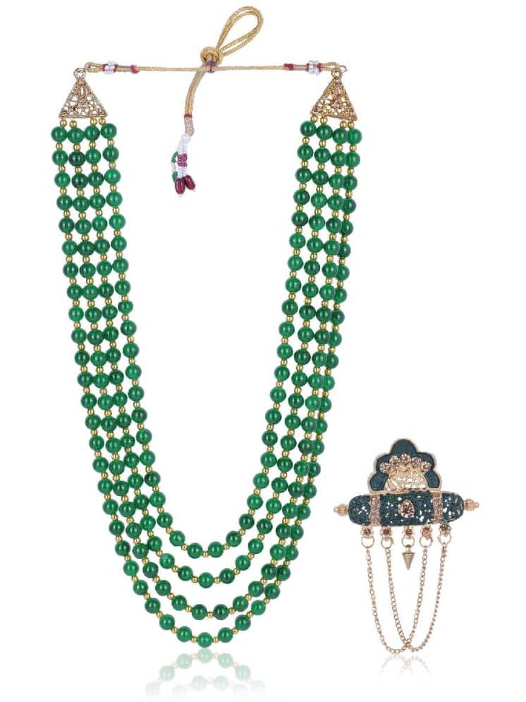 Wedding Groom Mala & Brooch Set for Men - Jewellery Sets | Buy online on ZillyBuy