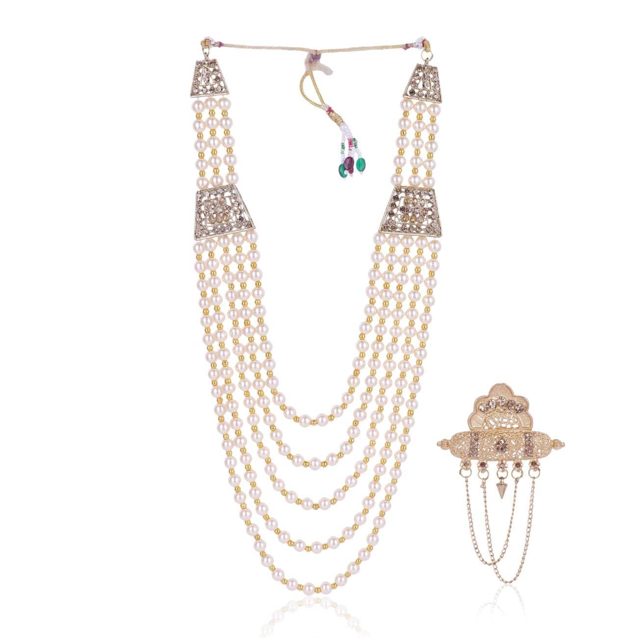 Wedding Groom Mala & Brooch Set for Men - Jewellery Sets | Buy online on ZillyBuy