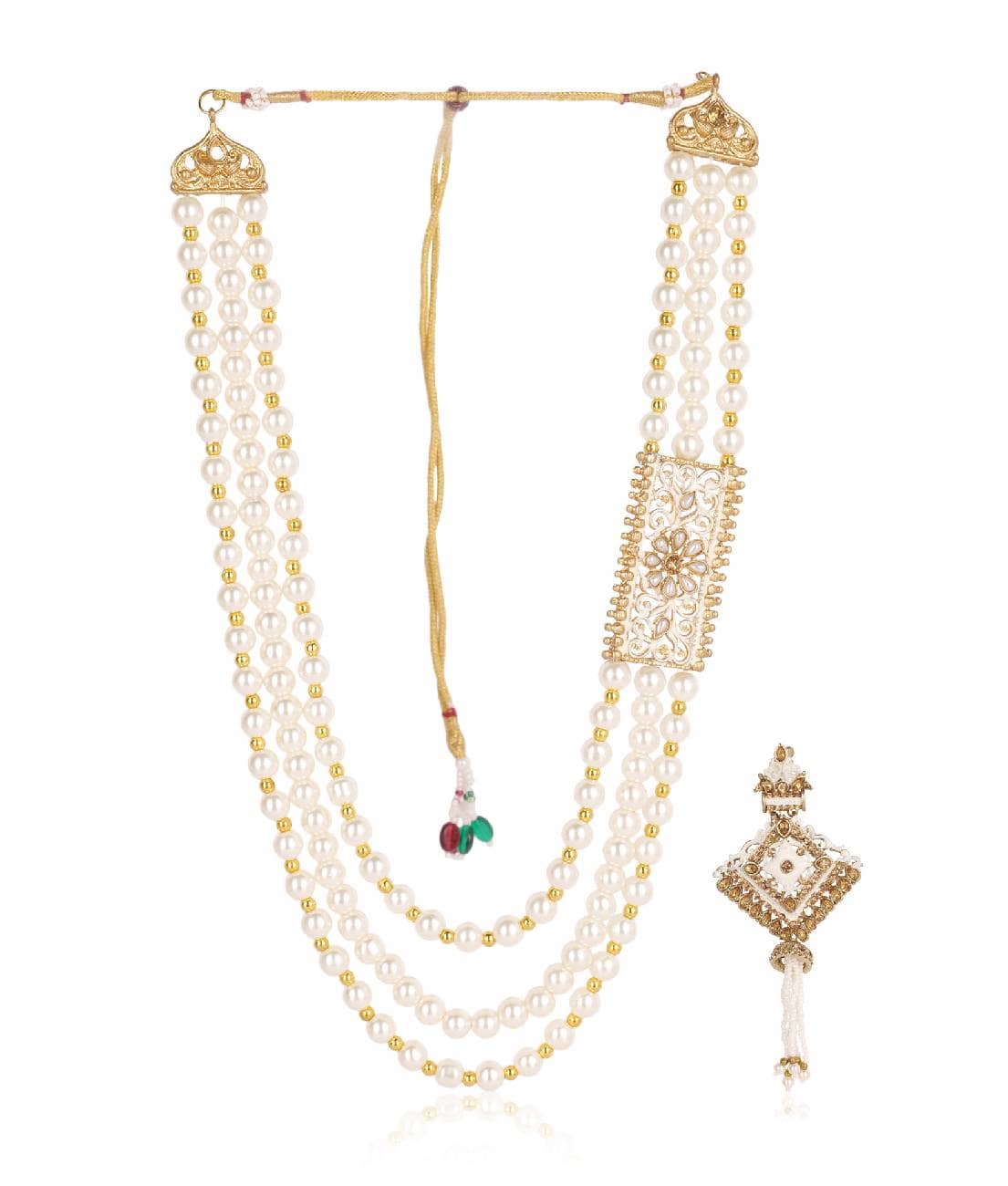 Wedding Groom Mala & Brooch Set for Men - Jewellery Sets | Buy online on ZillyBuy
