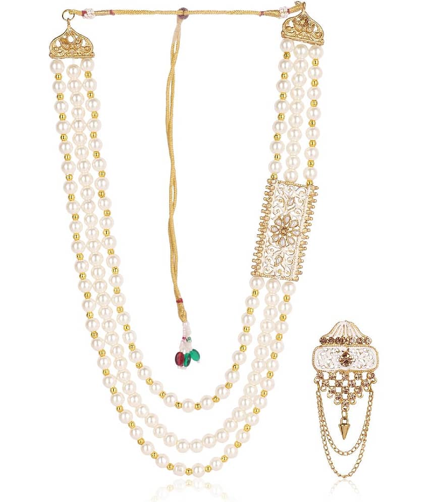 Wedding Groom Mala & Brooch Set for Men - Jewellery Sets | Buy online on ZillyBuy