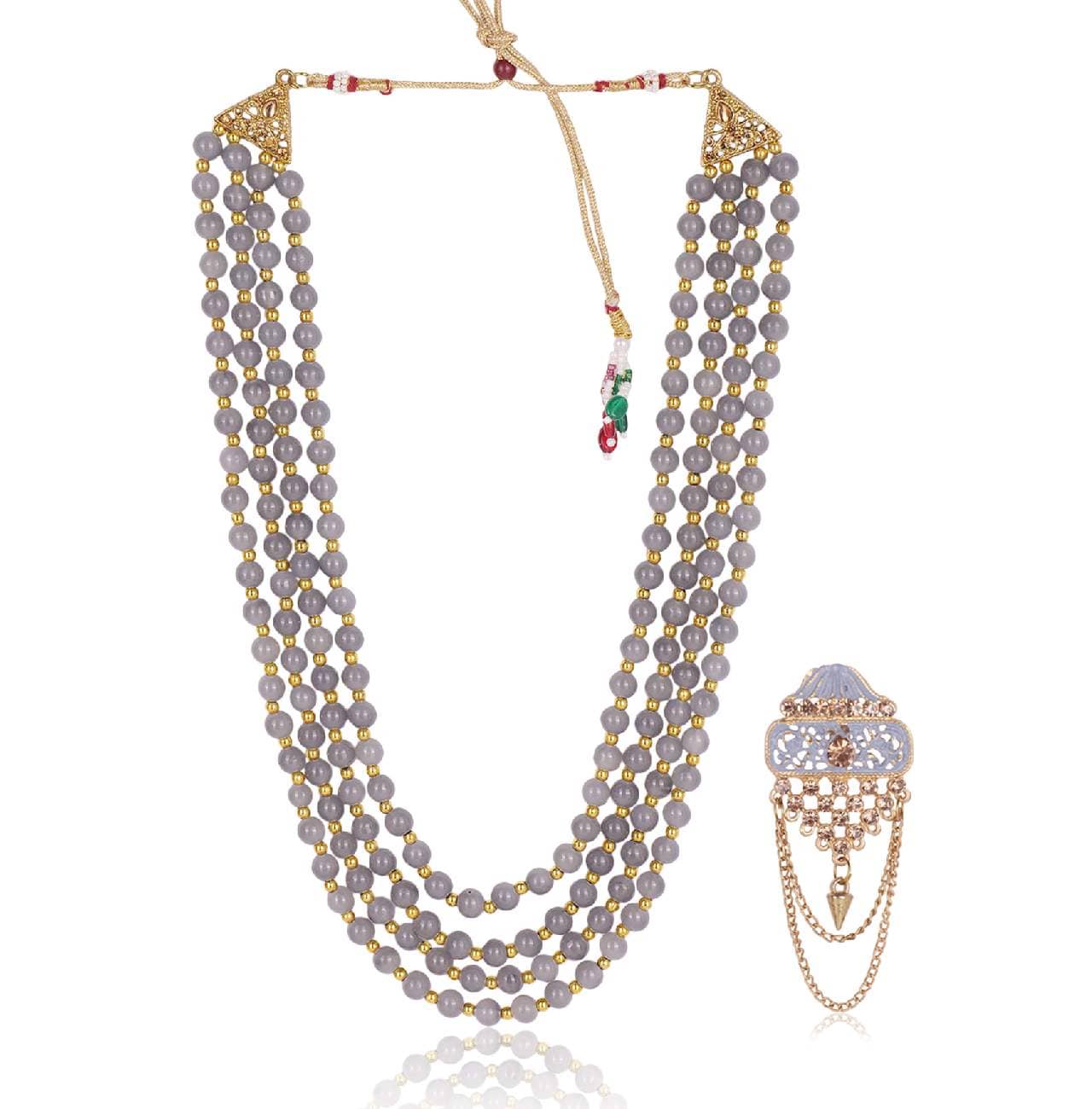 Wedding Groom Mala & Brooch Set for Men - Jewellery Sets | Buy online on ZillyBuy