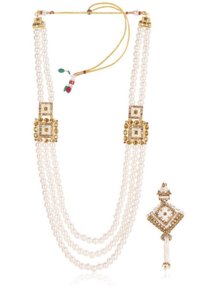 Wedding Groom Mala & Brooch Set for Men - Jewellery Sets | Buy online on ZillyBuy
