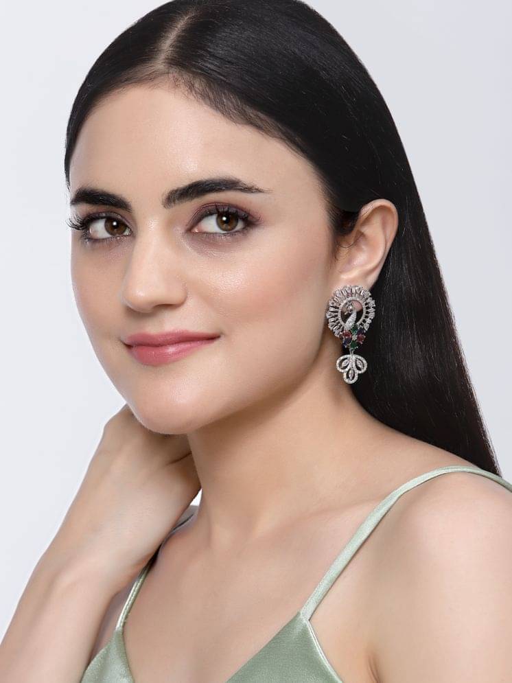     			Zeneme Multi Color Danglers Earrings ( Pack of 1 )