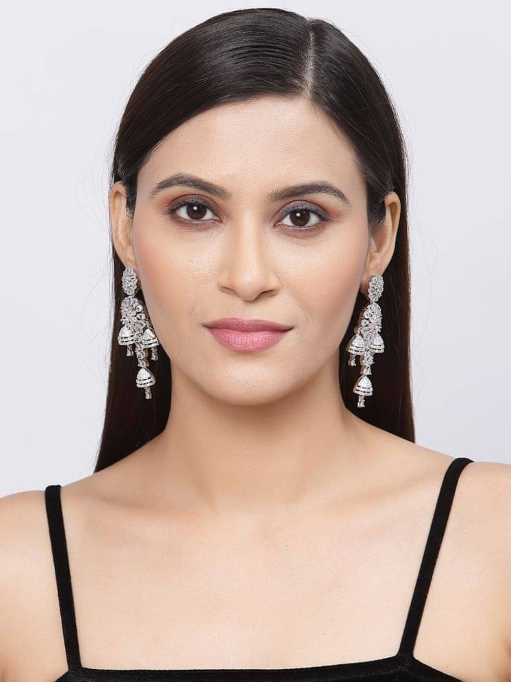     			Zeneme Pink Danglers Earrings ( Pack of 1 )