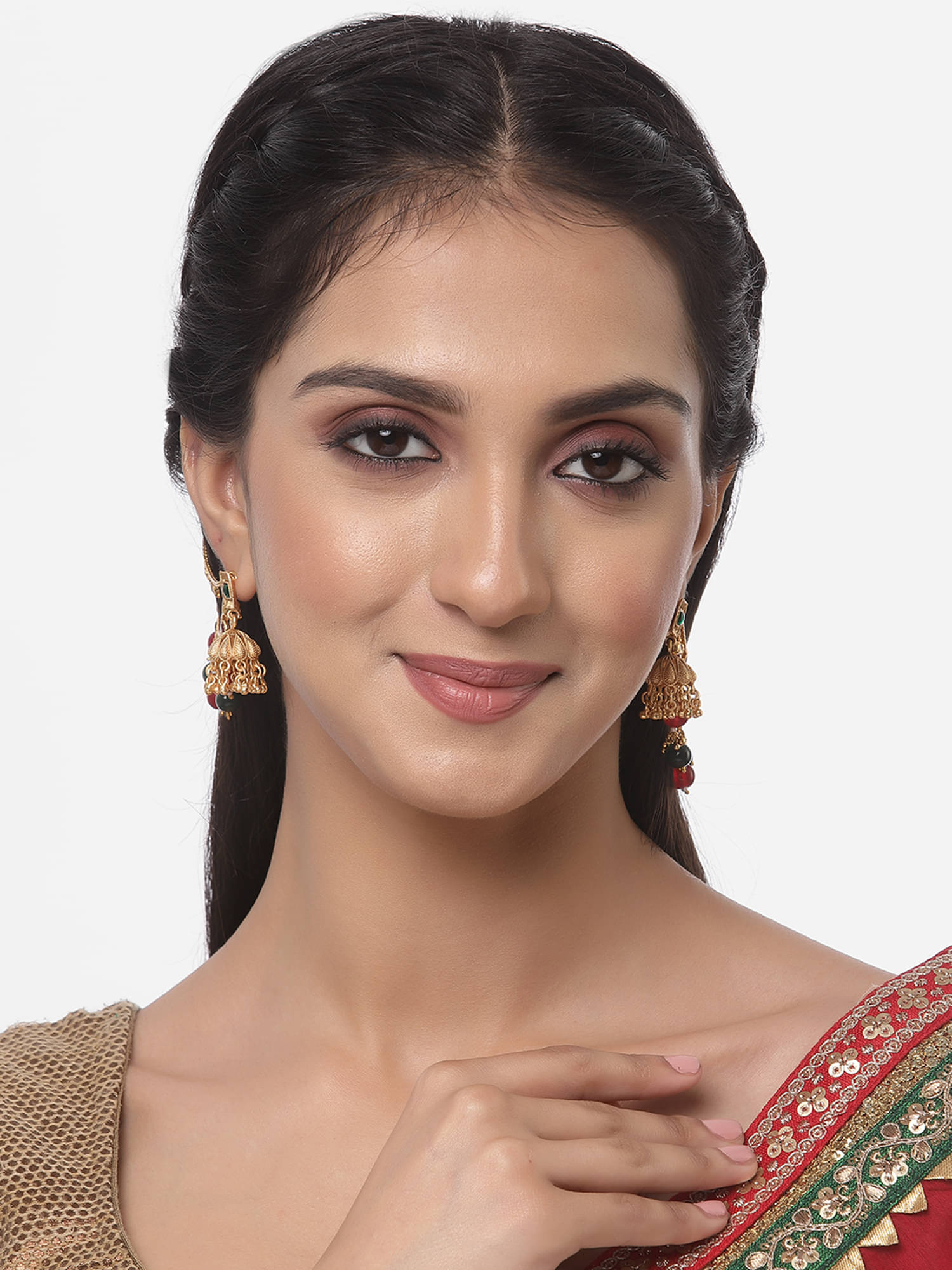     			Zeneme Red EarCuff Earrings ( Pack of 1 )