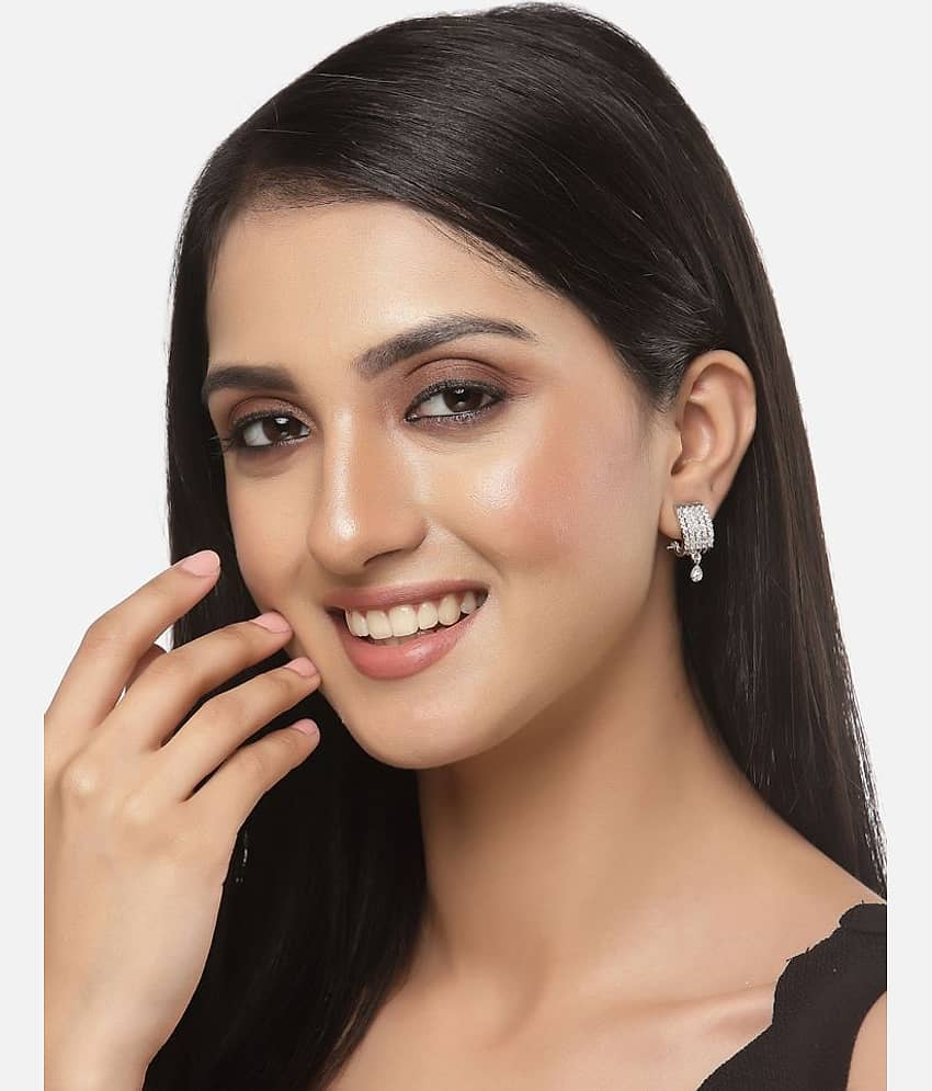 Zeneme Silver Danglers Earrings ( Pack of 1 )