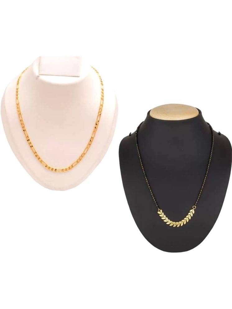     			AKLINA Gold Plated Chain ( Set of 2 )