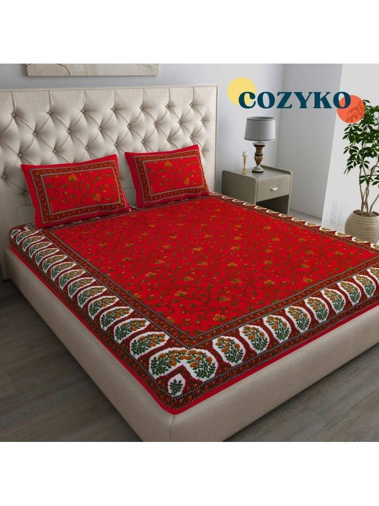 COZYKO Cotton 1 Double Bedsheet with 2 Pillow Covers ( Red ) COZYKO Cotton 1 Double Bedsheet with 2 Pillow Covers ( Red )