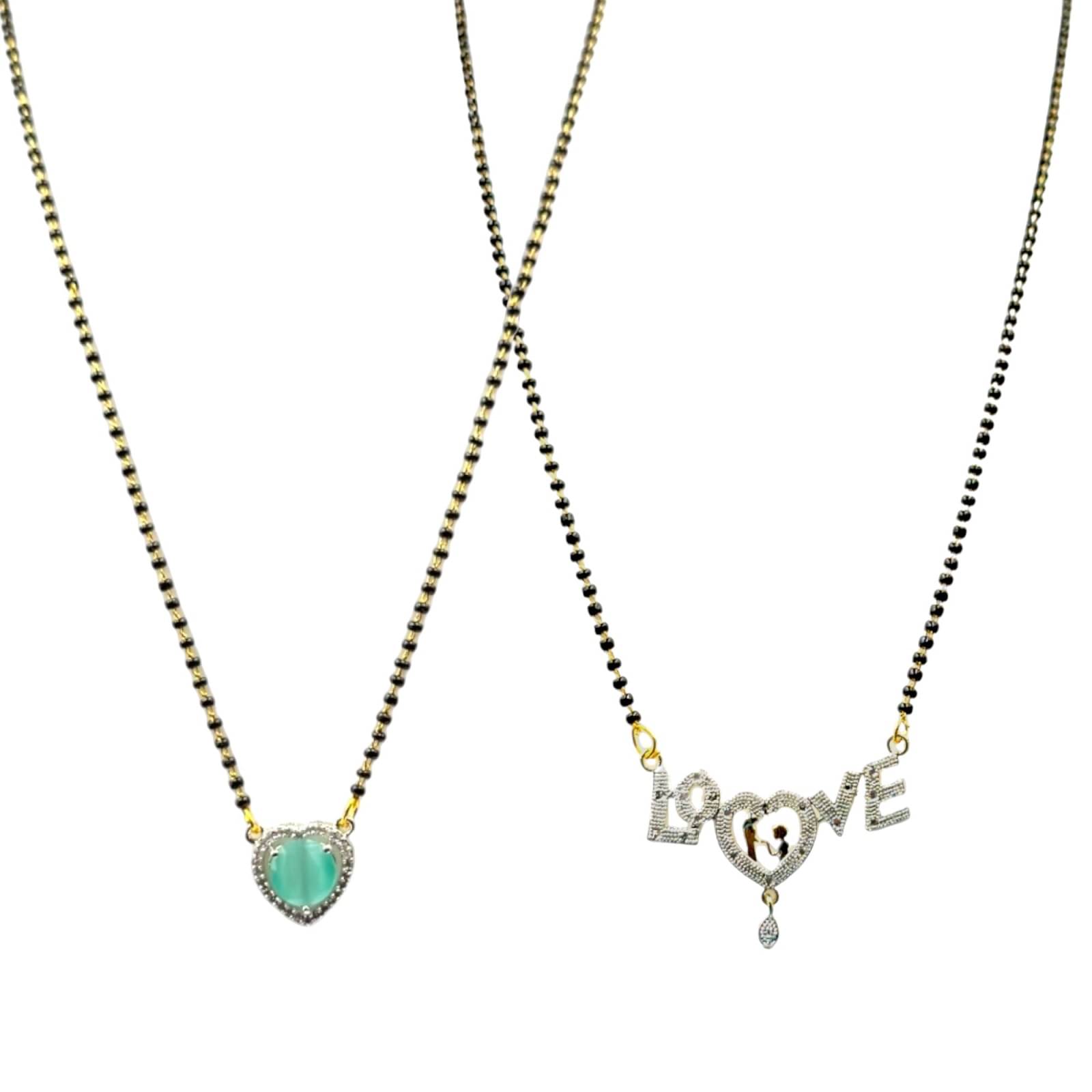     			Charms Golden Mangalsutra Set ( Pack of 2 )