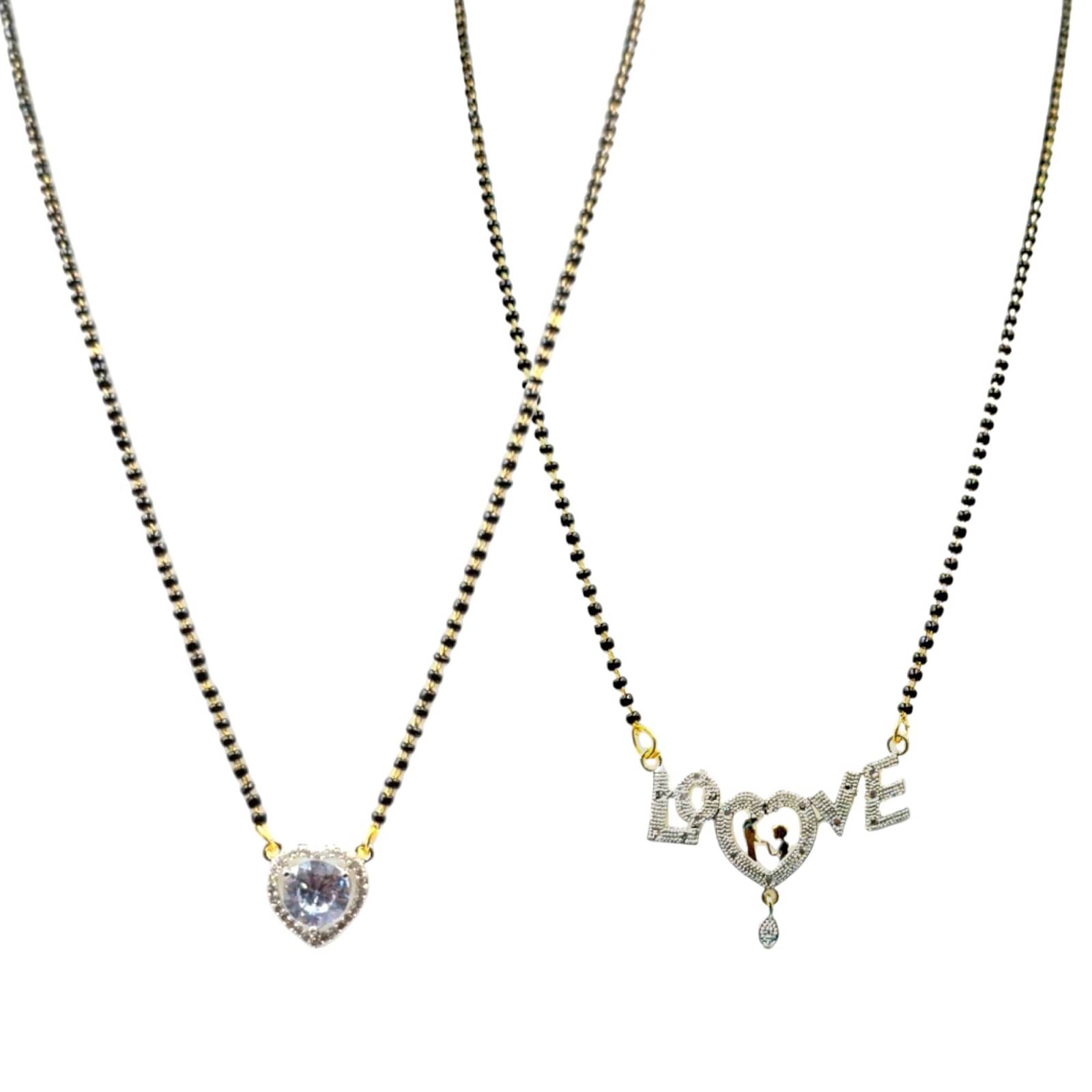     			Charms Golden Mangalsutra Set ( Pack of 2 )