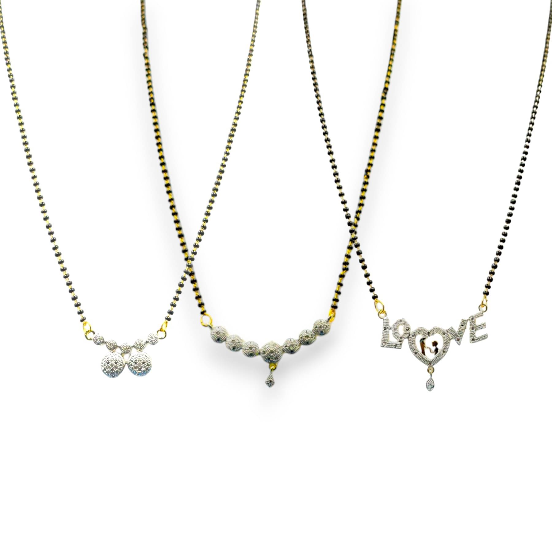     			Charms Golden Mangalsutra Set ( Pack of 3 )