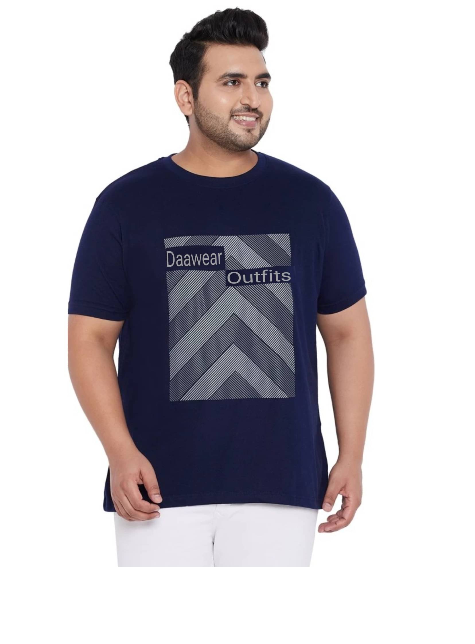     			DAAWEAR OUTFITS Pack of 1 Cotton Regular Fit Men's T-Shirt ( Navy )