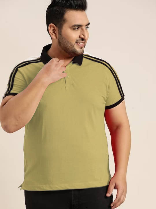     			DAAWEAR OUTFITS Pack of 1 Lycra Regular Fit Colorblock Half Sleeves Men's Polo T Shirt ( Camel )