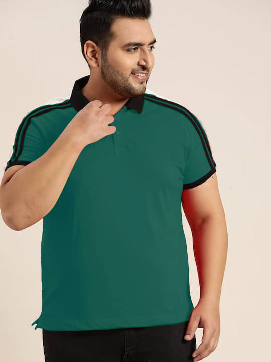     			DAAWEAR OUTFITS Pack of 1 Lycra Regular Fit Colorblock Half Sleeves Men's Polo T Shirt ( Green )