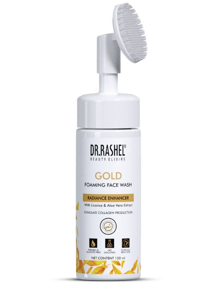     			DR.RASHEL Gold Foaming Face Wash for Clear Skin for all types of skin (150 ml, Pack of 1)