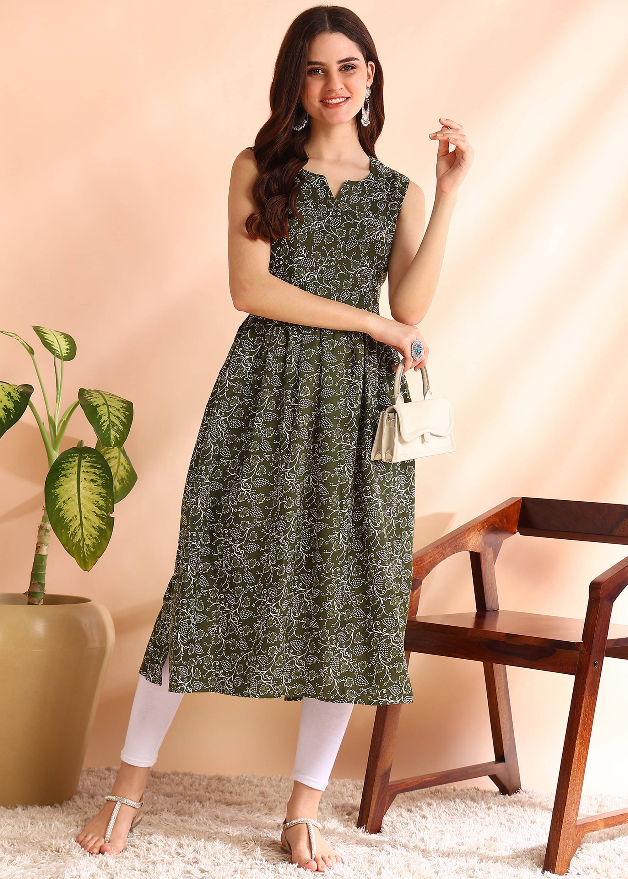 DSK STUDIO Viscose Printed Nayra Women's Kurti - Green ( Pack of 1 )     			DSK STUDIO Viscose Printed Nayra Women's Kurti - Green ( Pack of 1 )