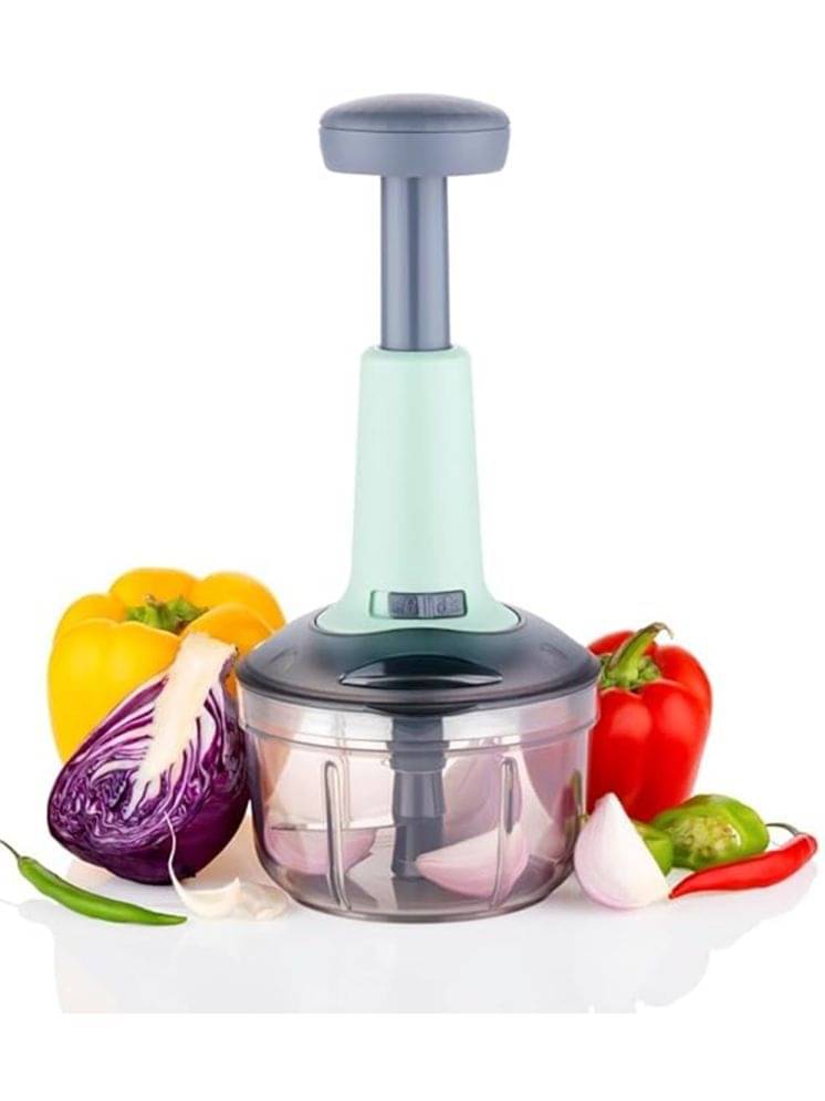     			Dark Sun Kitchenware Hand Push Chopper Sea Green Plastic Mannual Chopper 450 ml ( Pack of 1 )