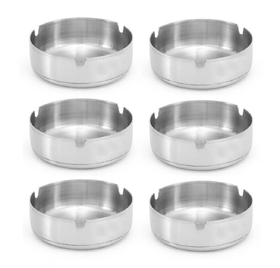 Dynore Stainless Steel Ash Tray Large 12 cm- Set of 6 Pcs - Cookware | Buy online on ZillyBuy