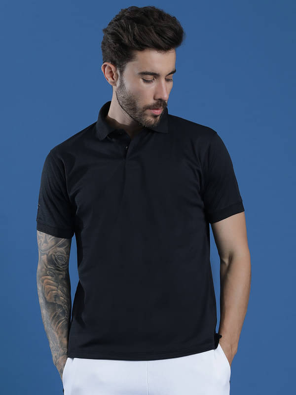 EPPE Pack of 1 Polyester Slim Fit Solid Half Sleeves Men's Polo T Shirt ( Black ) EPPE Pack of 1 Polyester Slim Fit Solid Half Sleeves Men's Polo T Shirt ( Black )