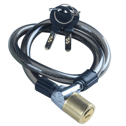 Foora Black Cable Type Helmet Lock - Key Lock