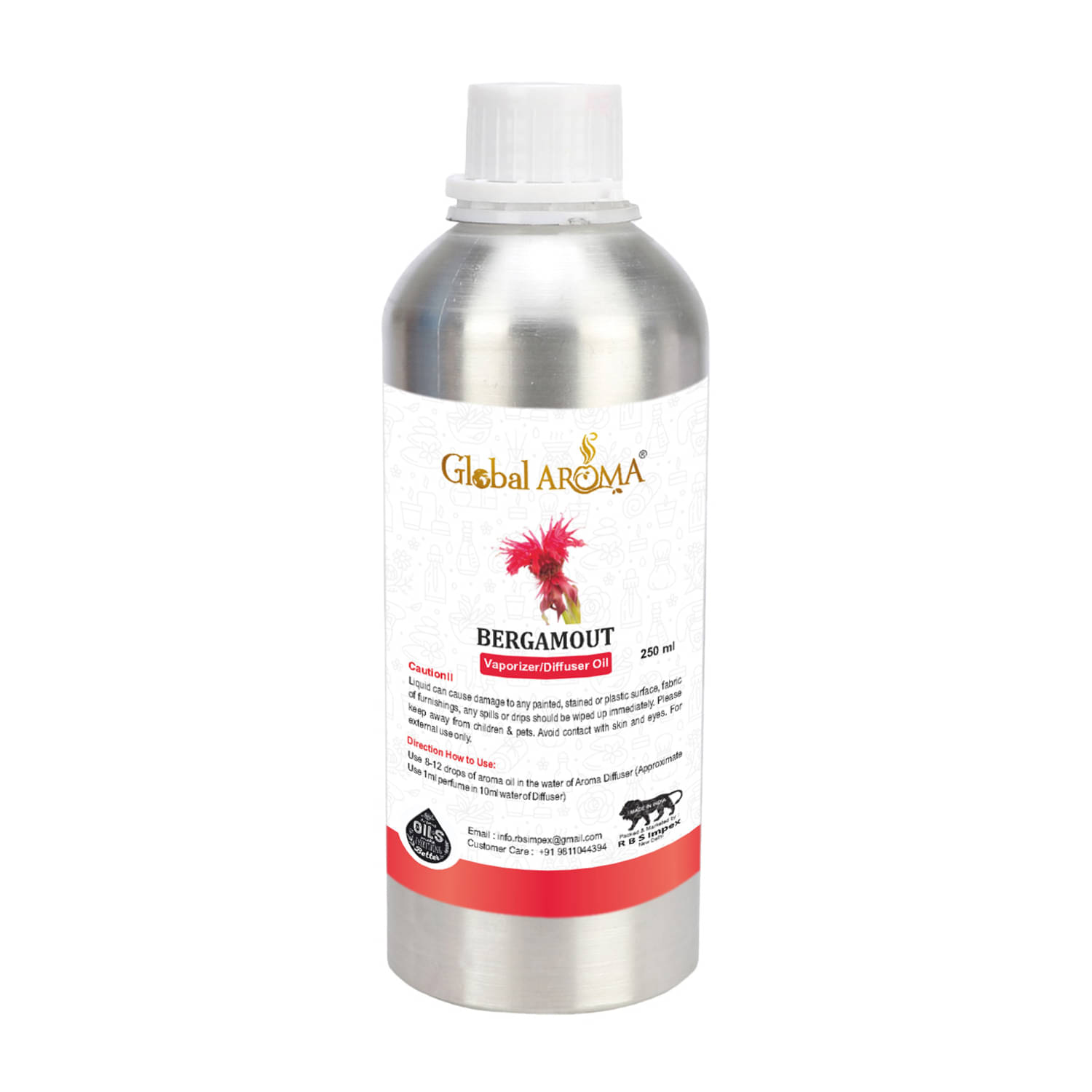 GLOBAL AROMA BERGAMOUT Fragrance Aroma Diffusers Oil - 250 ML GLOBAL AROMA BERGAMOUT Fragrance Aroma Diffusers Oil - 250 ML