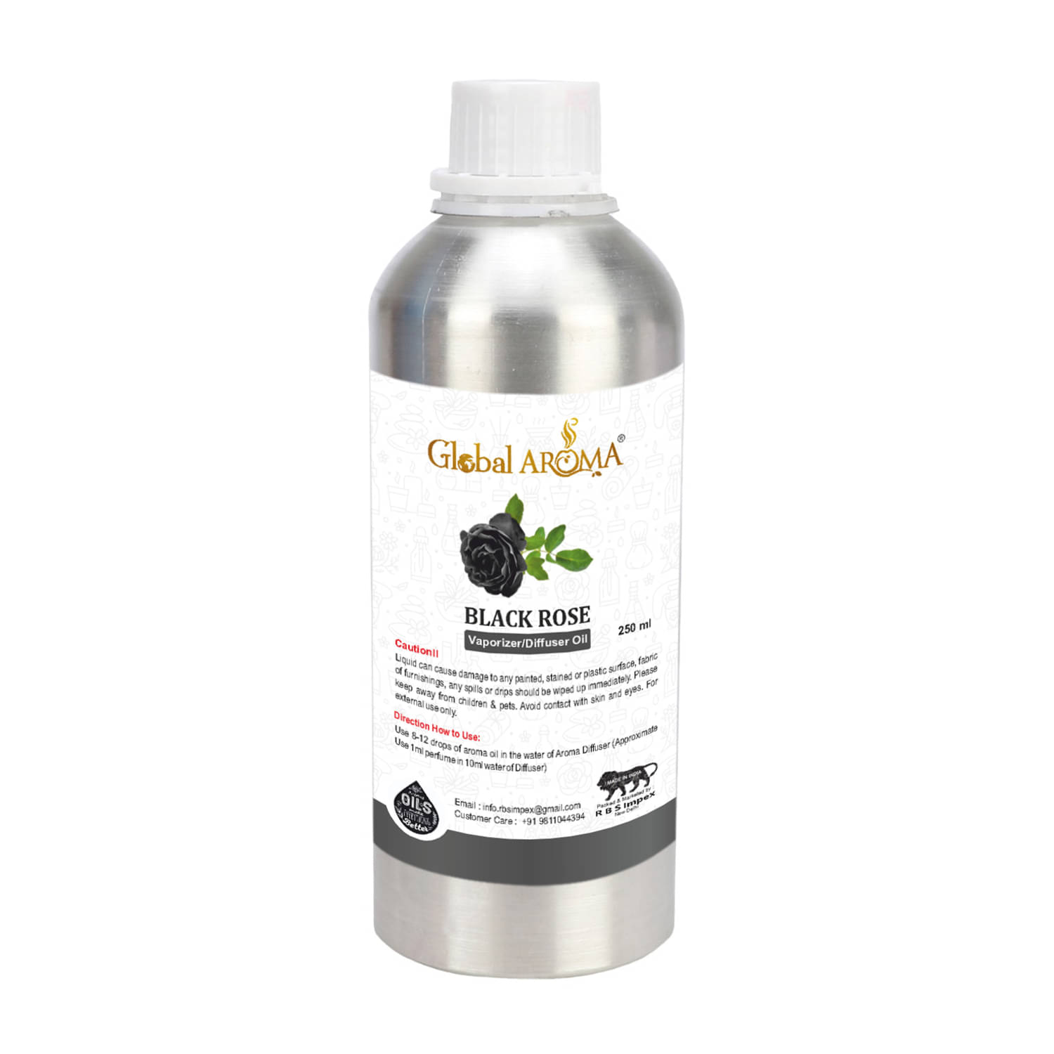 GLOBAL AROMA Black Rose Fragrance Aroma Diffusers Oil - 250 ML GLOBAL AROMA Black Rose Fragrance Aroma Diffusers Oil - 250 ML