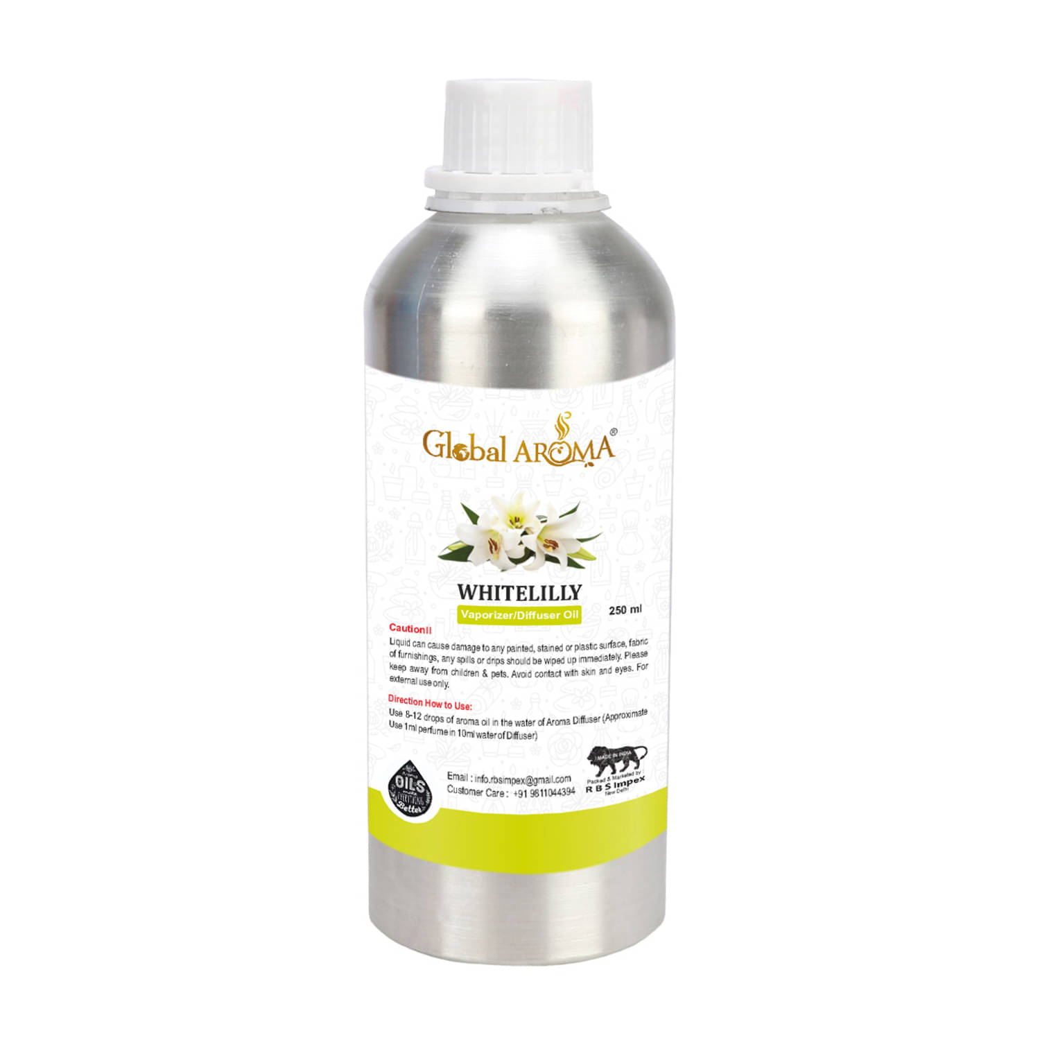 GLOBAL AROMA Whitelily Fragrance Aroma Diffusers Oil - 250 ML GLOBAL AROMA Whitelily Fragrance Aroma Diffusers Oil - 250 ML