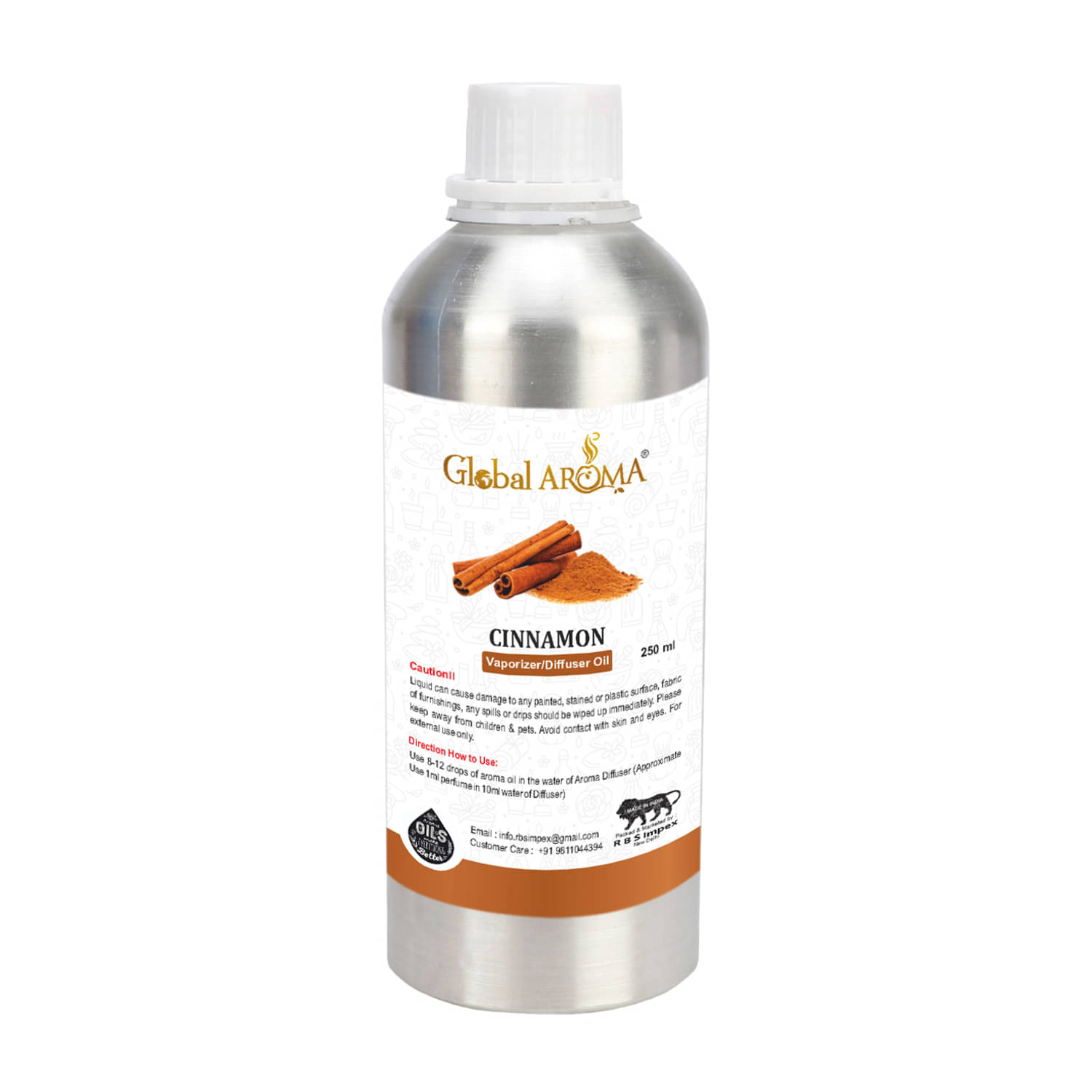 GLOBAL AROMA Cinnamon Fragrance Aroma Diffusers Oil - 250 ML GLOBAL AROMA Cinnamon Fragrance Aroma Diffusers Oil - 250 ML