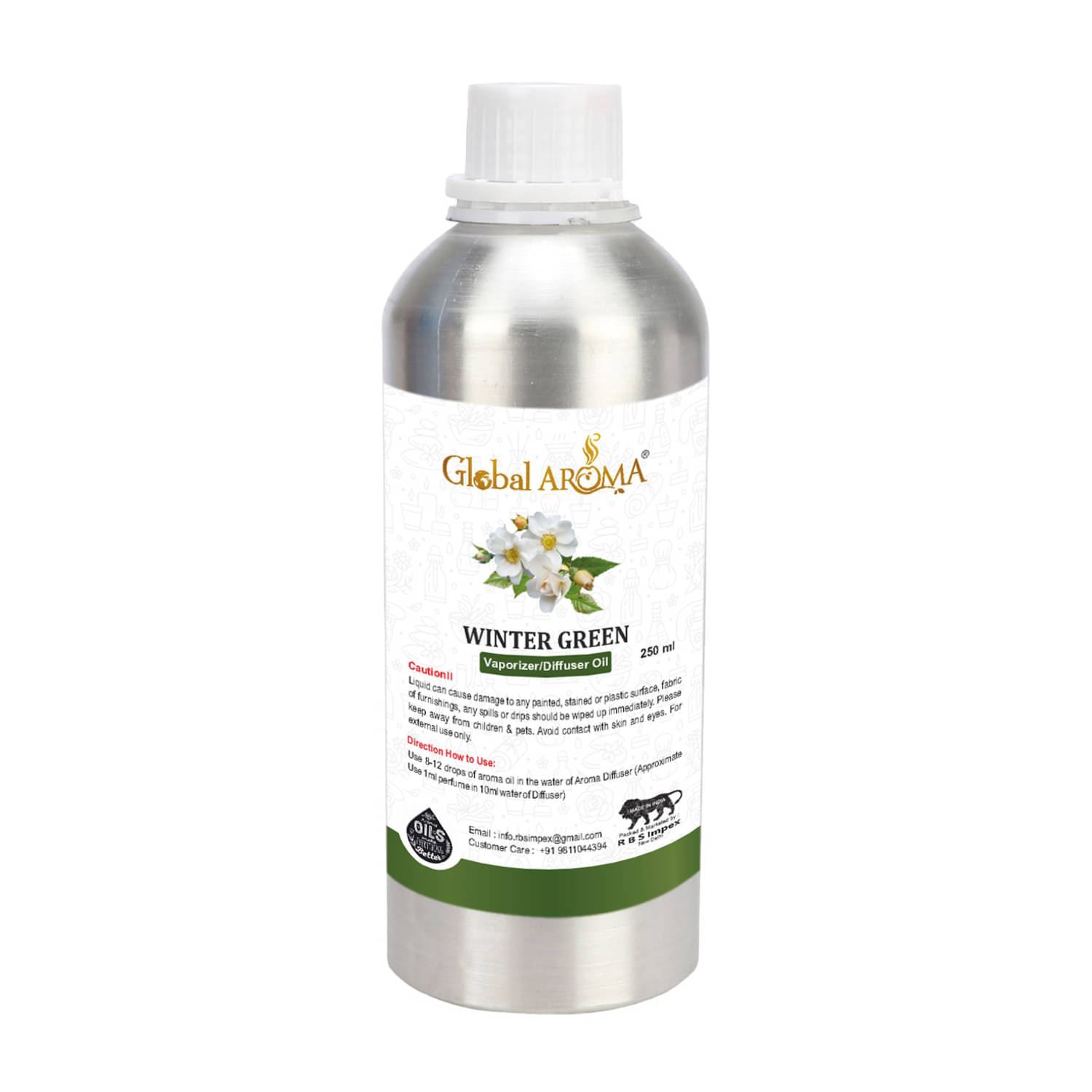 GLOBAL AROMA Winter Green Fragrance Aroma Diffusers Oil - 250 ML GLOBAL AROMA Winter Green Fragrance Aroma Diffusers Oil - 250 ML