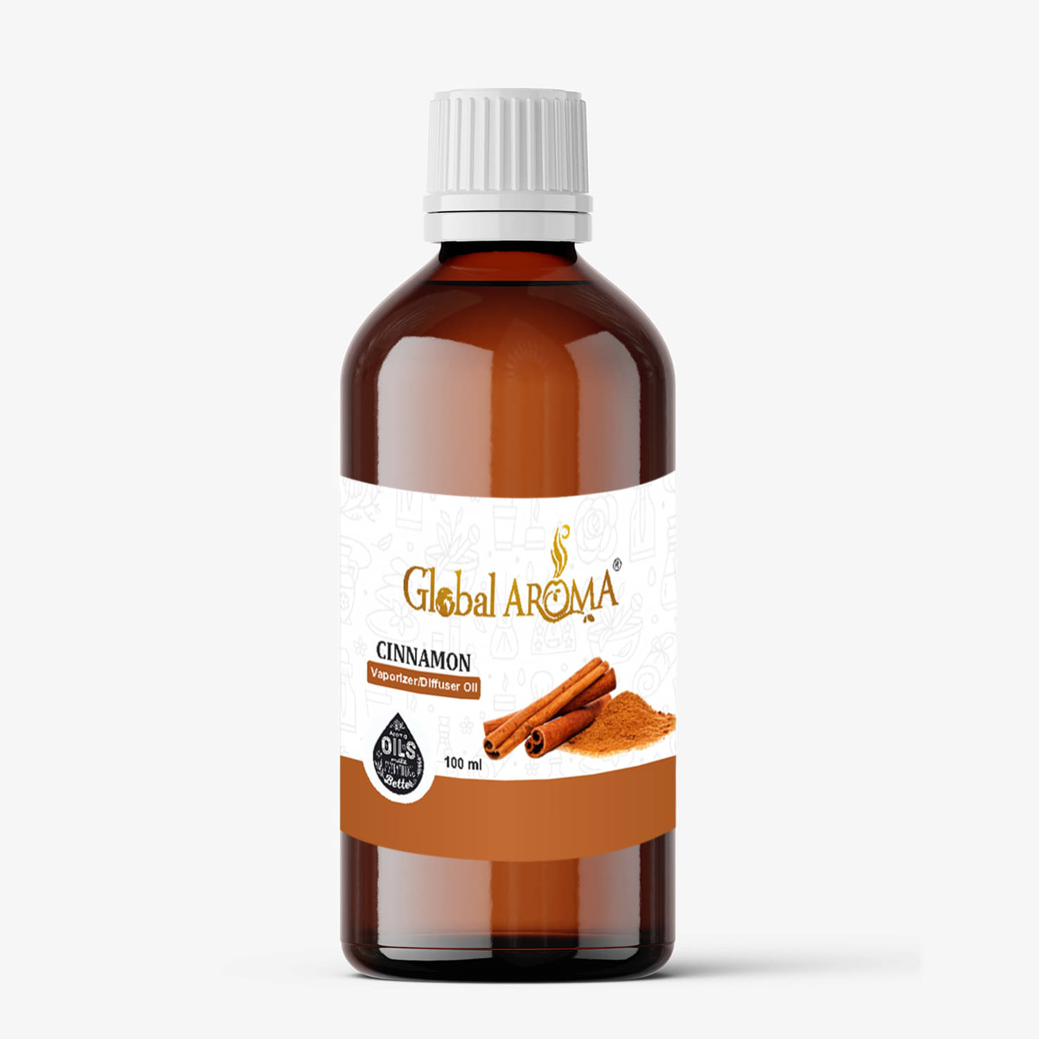 GLOBAL AROMA Cinnamon Fragrance Aroma Diffusers Oil - 100 ML GLOBAL AROMA Cinnamon Fragrance Aroma Diffusers Oil - 100 ML