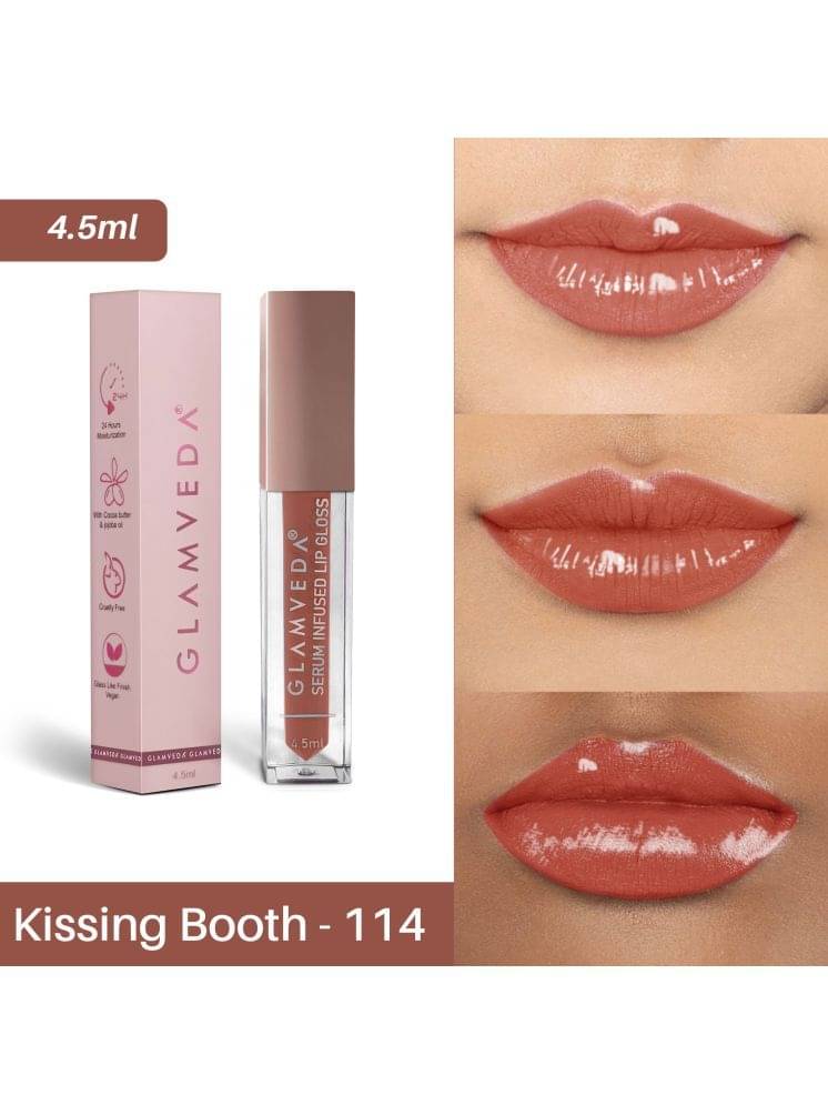 Glamveda High Shine Serum Infused Lip Gloss - Nude Shade (Kissing Booth - 114) 4.5ml Glamveda High Shine Serum Infused Lip Gloss - Nude Shade (Kissing Booth - 114) 4.5ml