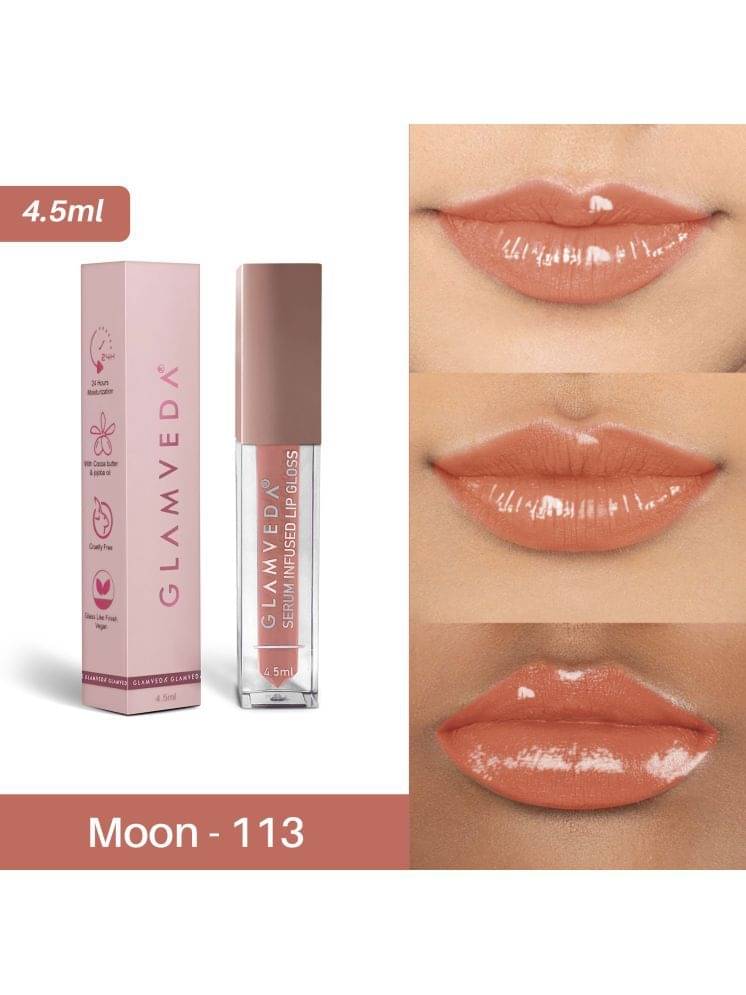     			Glamveda High Shine Serum Infused Lip Gloss - Light Nude Shade (Moon - 113) 4.5ml