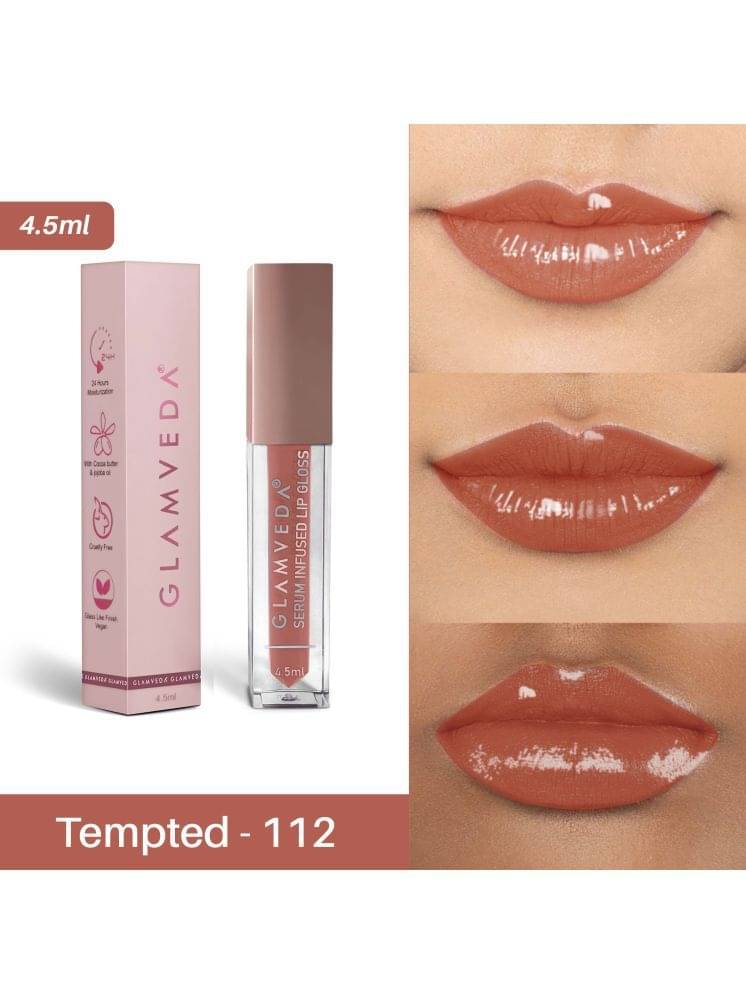     			Glamveda High Shine Serum Infused Lip Gloss - Nude Shade (Tempted - 112) 4.5ml