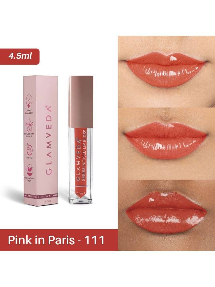    			Glamveda High Shine Serum Infused Lip Gloss - Pink (Pink in Paris - 111) 4.5ml